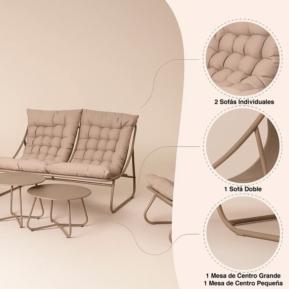 Juego De Terraza Arena 3 Sof&aacute;s Y 2 Mesas De Centro image number 4.0