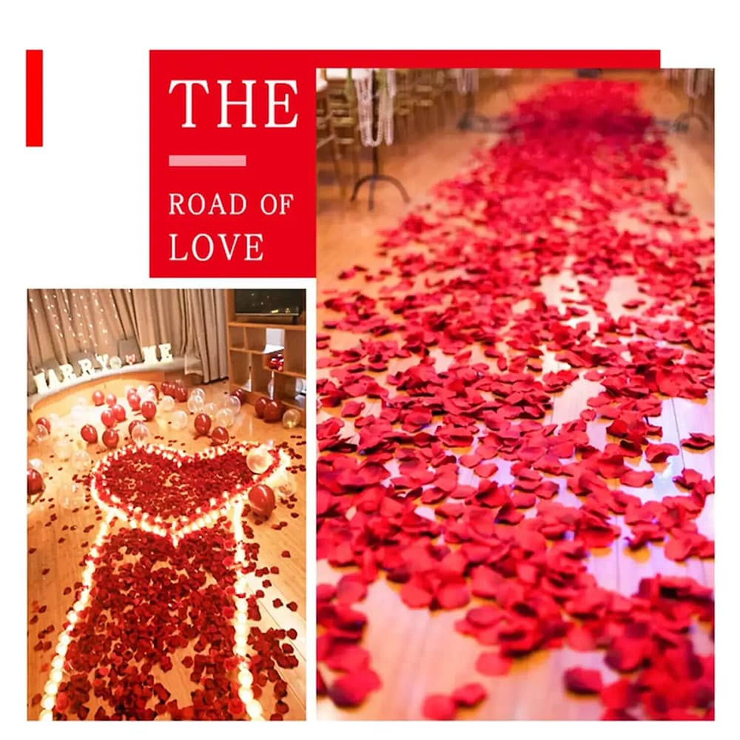 Pack 2000 Petalos Rosas Decorativa Rom&aacute;ntica Rojo O Rosado image number 4.0