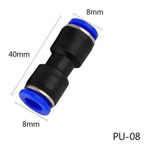 Conector Union Recto 8mm Neumatica Bloqueo Rapido 2 Vias
