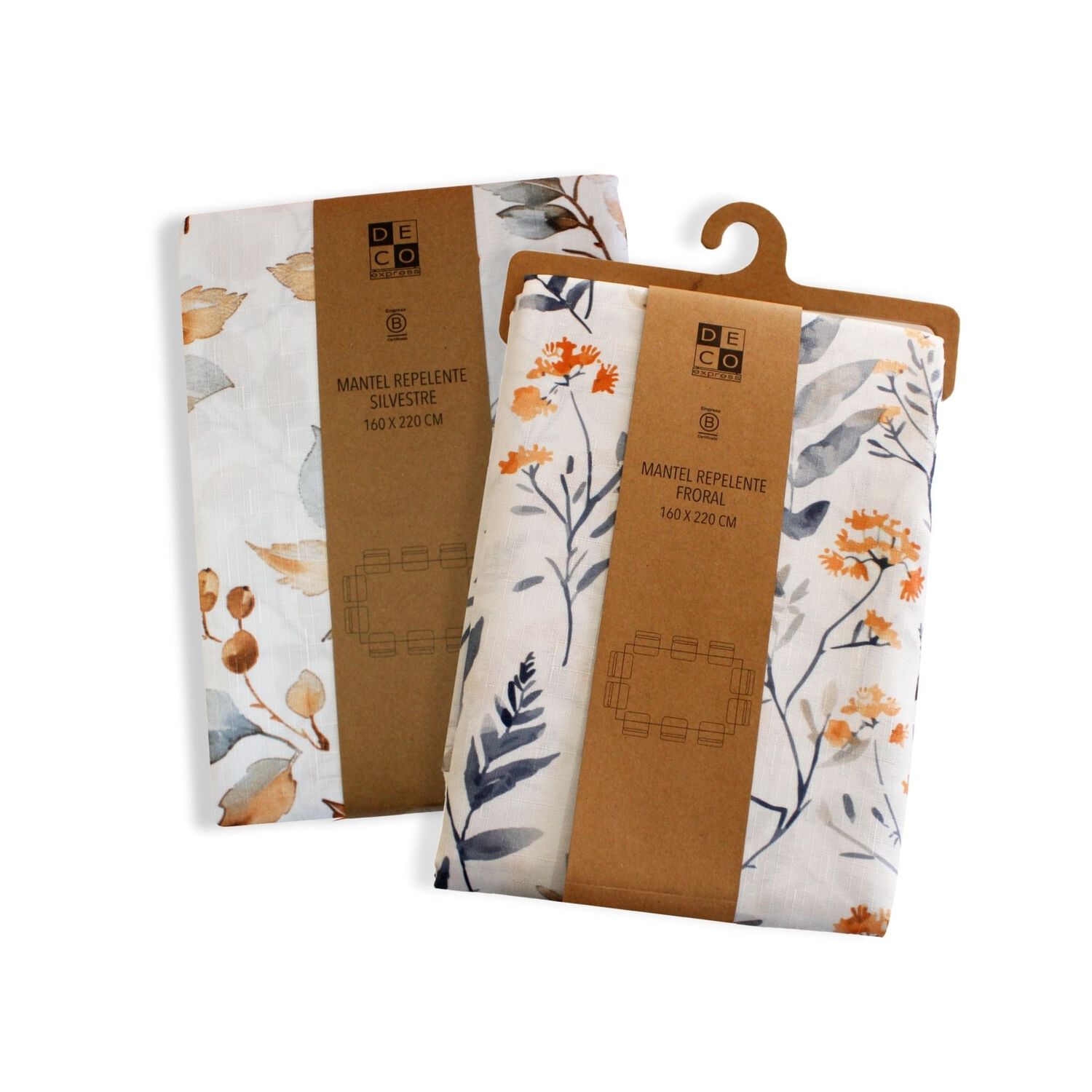 Set 2 Manteles Antimanchas Floral Y Silvestre 160x220 Cm image number 0.0