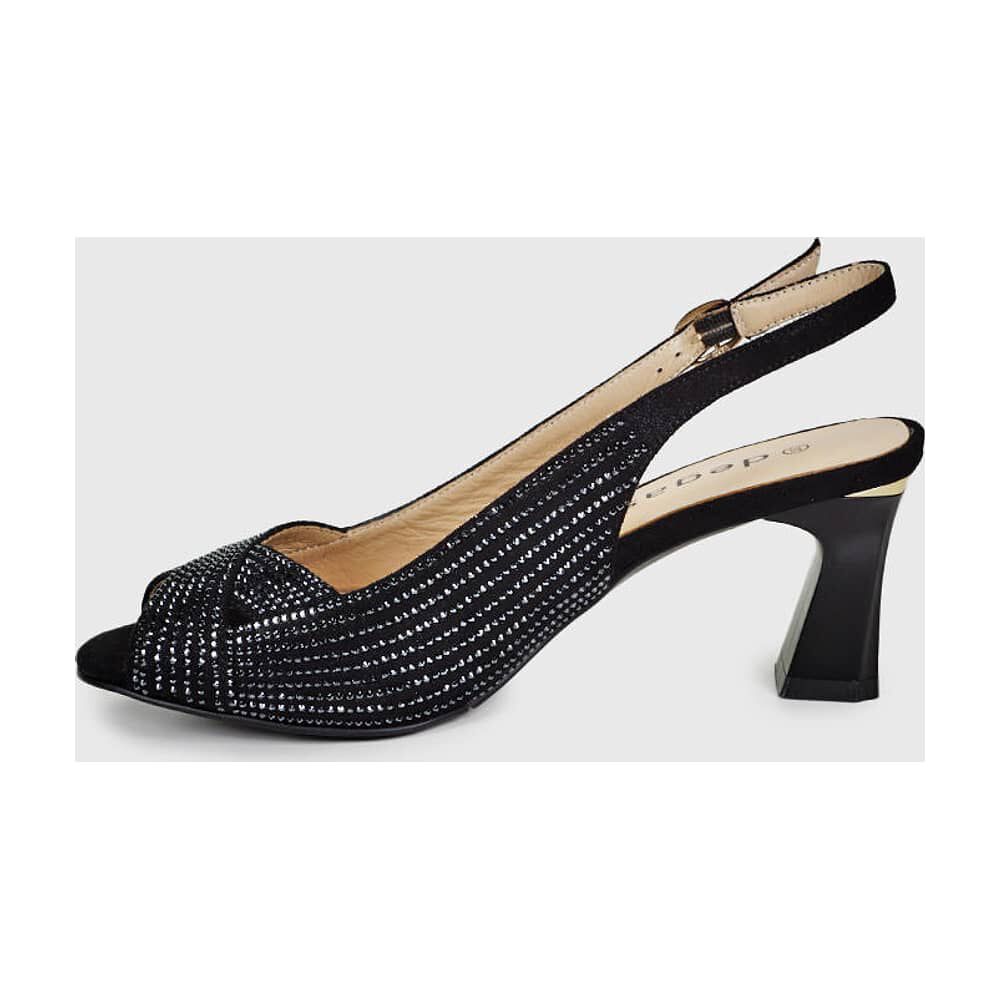 Sandalia Cuero Jamila Negro Con Brillos image number 4.0