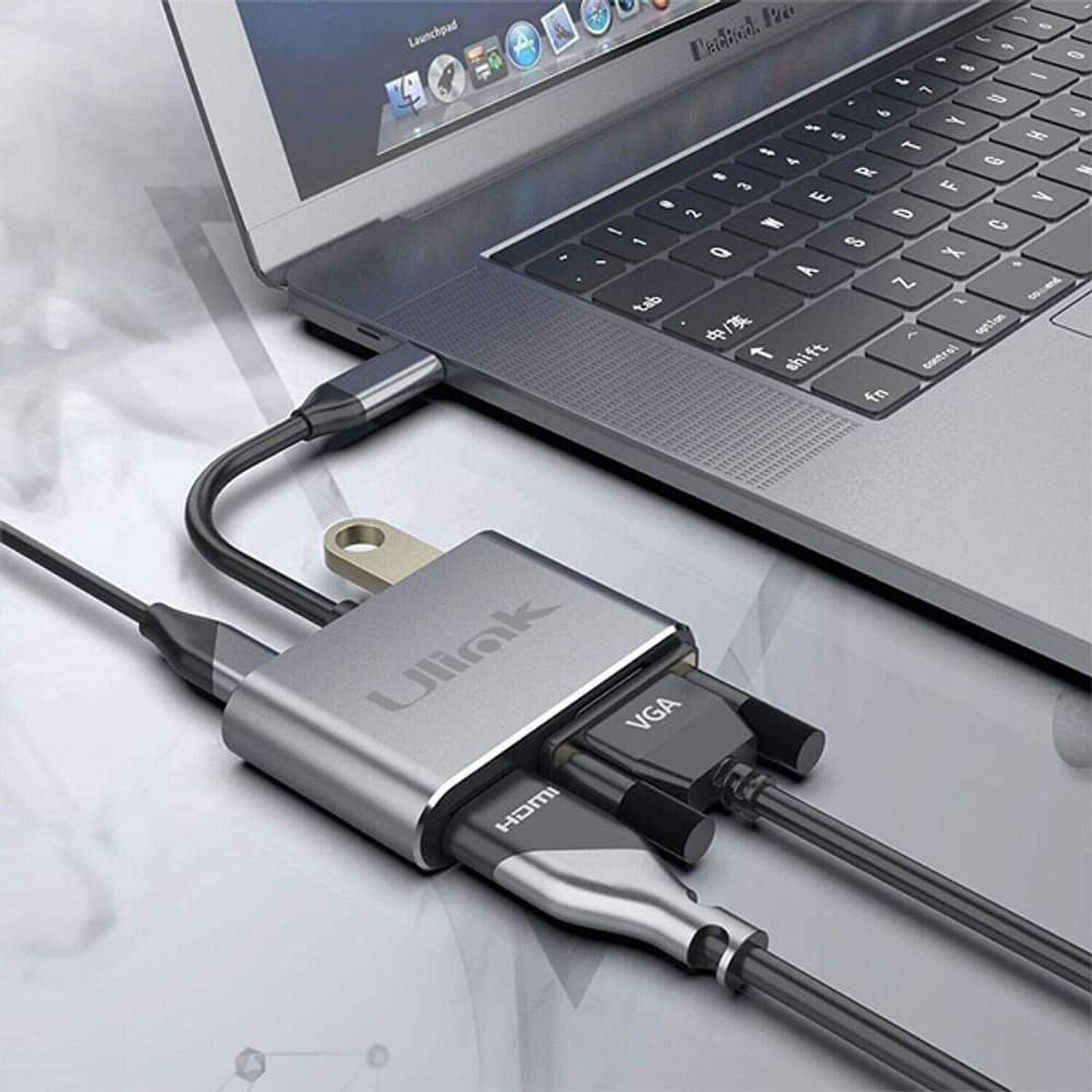 Hub Adaptador 4 En 1 Type-c A Hdmi 4k + Vga + Usb 3.0+ Usb C image number 6.0