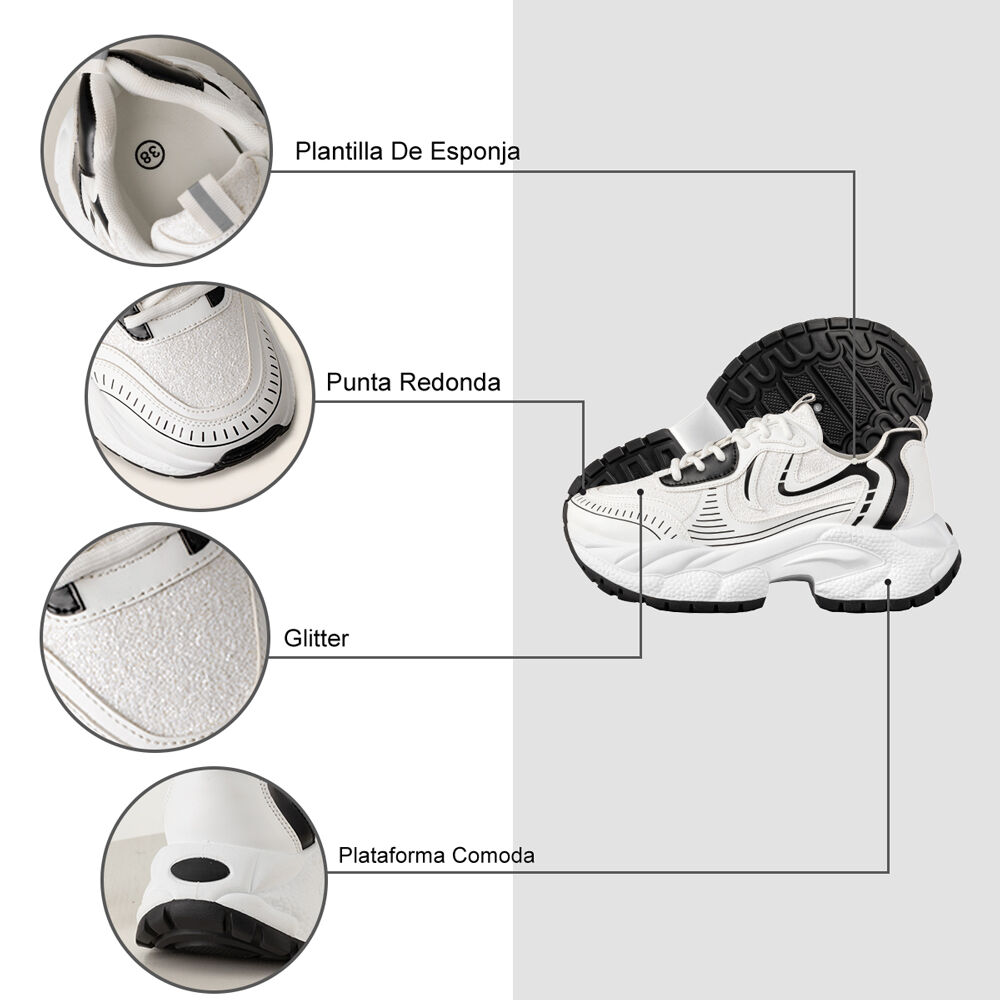 Zapatilla Deportiva Mujer Comfort Glitter Weide Tfa208 image number 5.0