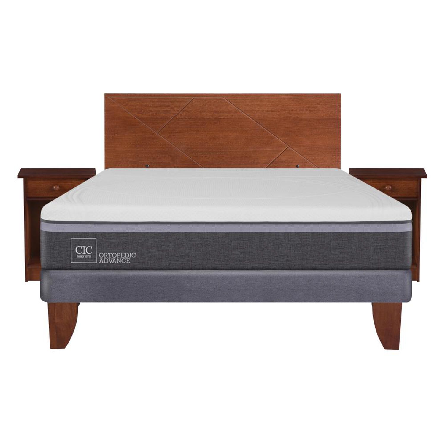 Cama Europea Cic Ortopedic Advance / 2 Plazas / Base Normal + Set De Maderas image number 0.0