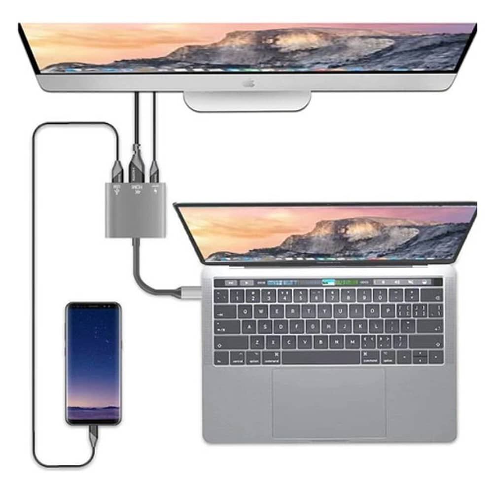 Adaptador Multipuerto 3 En 1 Usb Tipo C 3.0 A Hdmi 4k image number 5.0