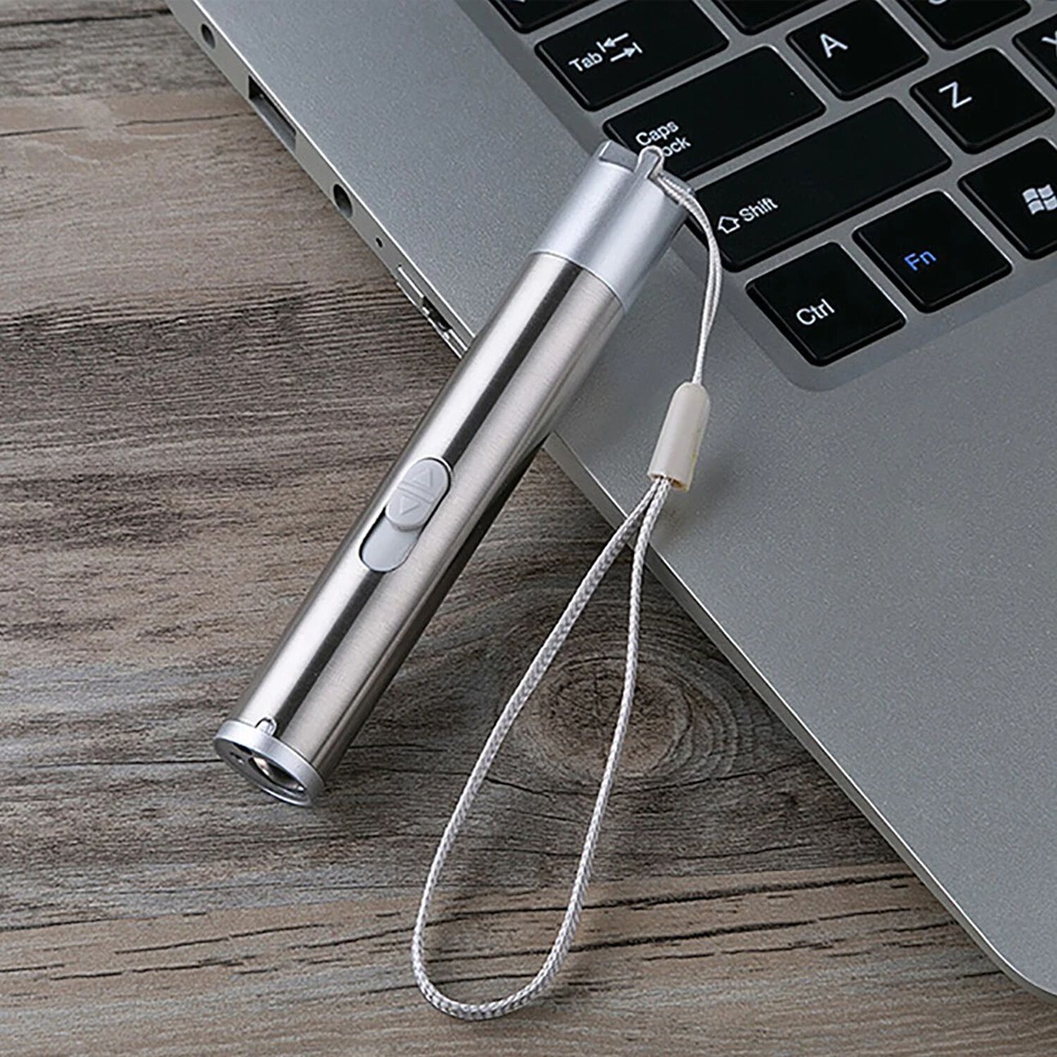Linterna Tipo Lapiz Led 3 En 1 Aluminio Led Luz Uv Ultravioleta Laser Recargable image number 3.0