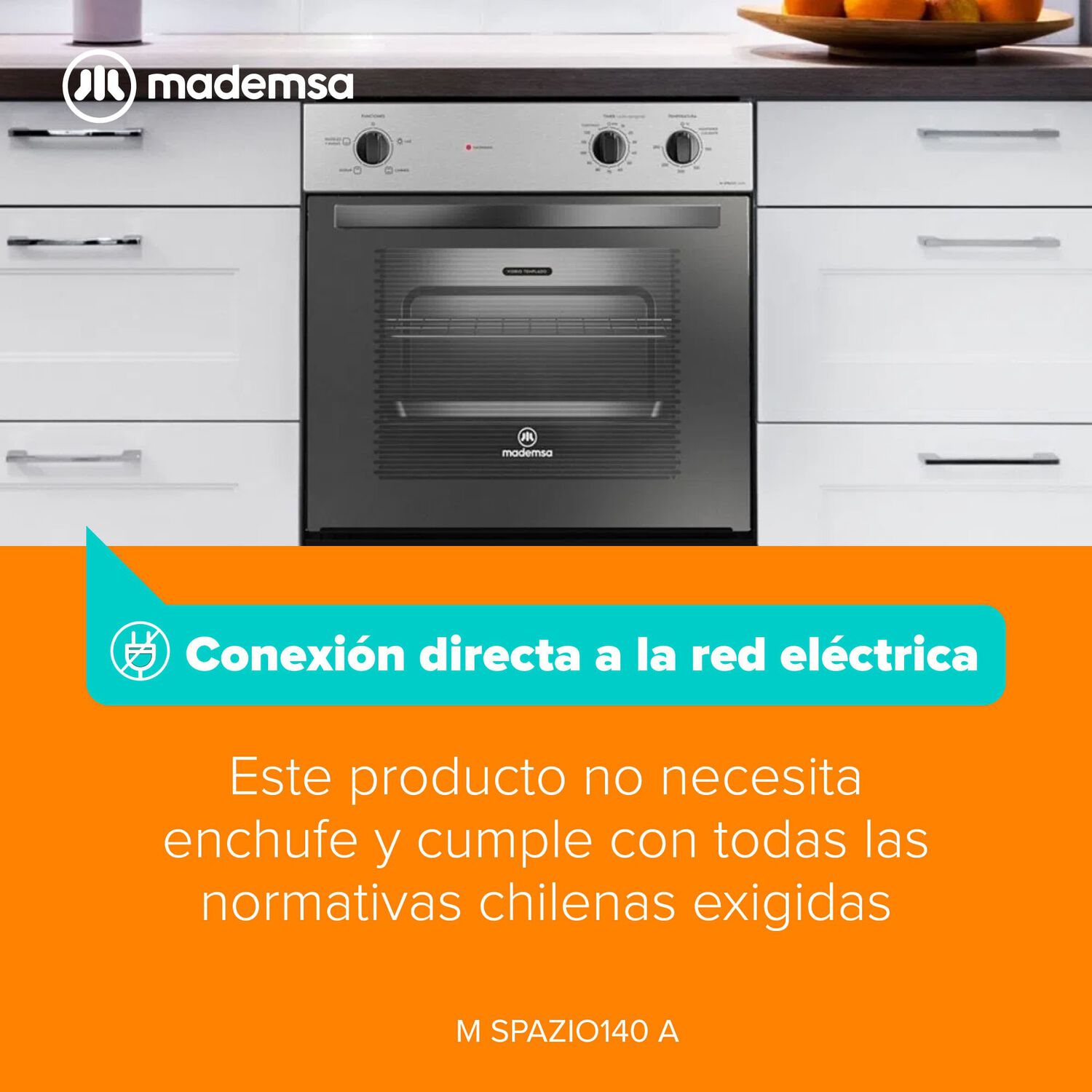 Horno Empotrable El&eacute;ctrico 66l Timer M Spazio 140a Negro image number 7.0
