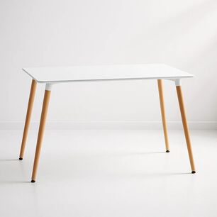 Mesa Rectangular De Comedor - Blanca 120x80 Cms