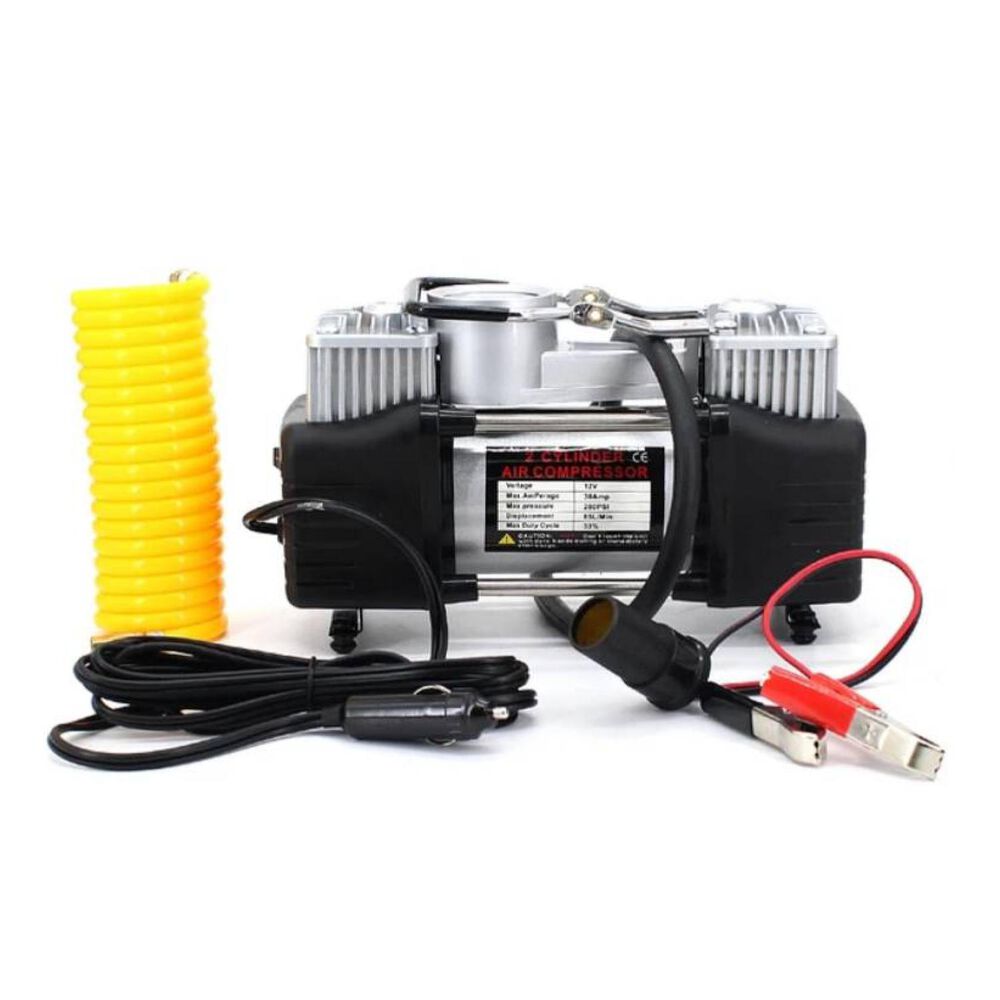 Compresor De Aire Portatil Doble Piston 12v 150psi Rapido image number 0.0