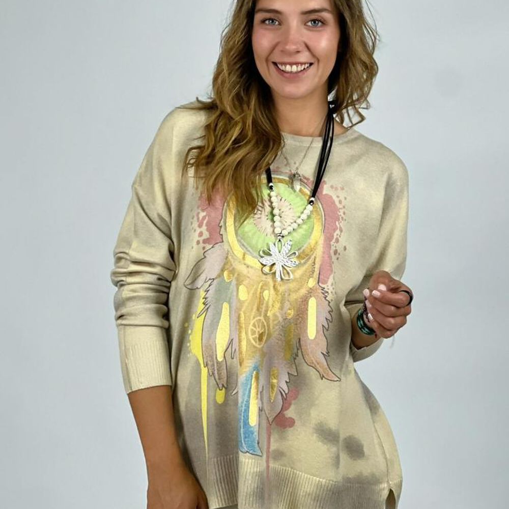 Sweater Spandex Mandala Con Plumas image number 2.0