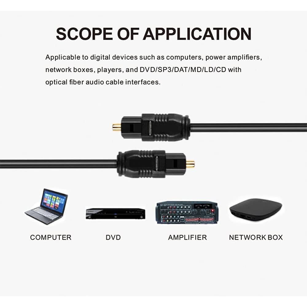 Cable De Audio Optico Digital Spdif Toslink 3mt High Speed image number 5.0