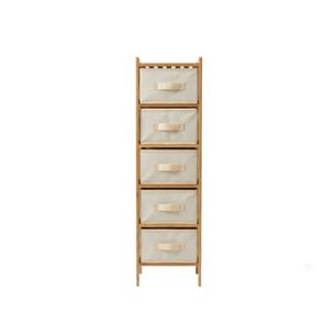 Cajonera Organizador Multiuso 5 Cajones Tela Madera