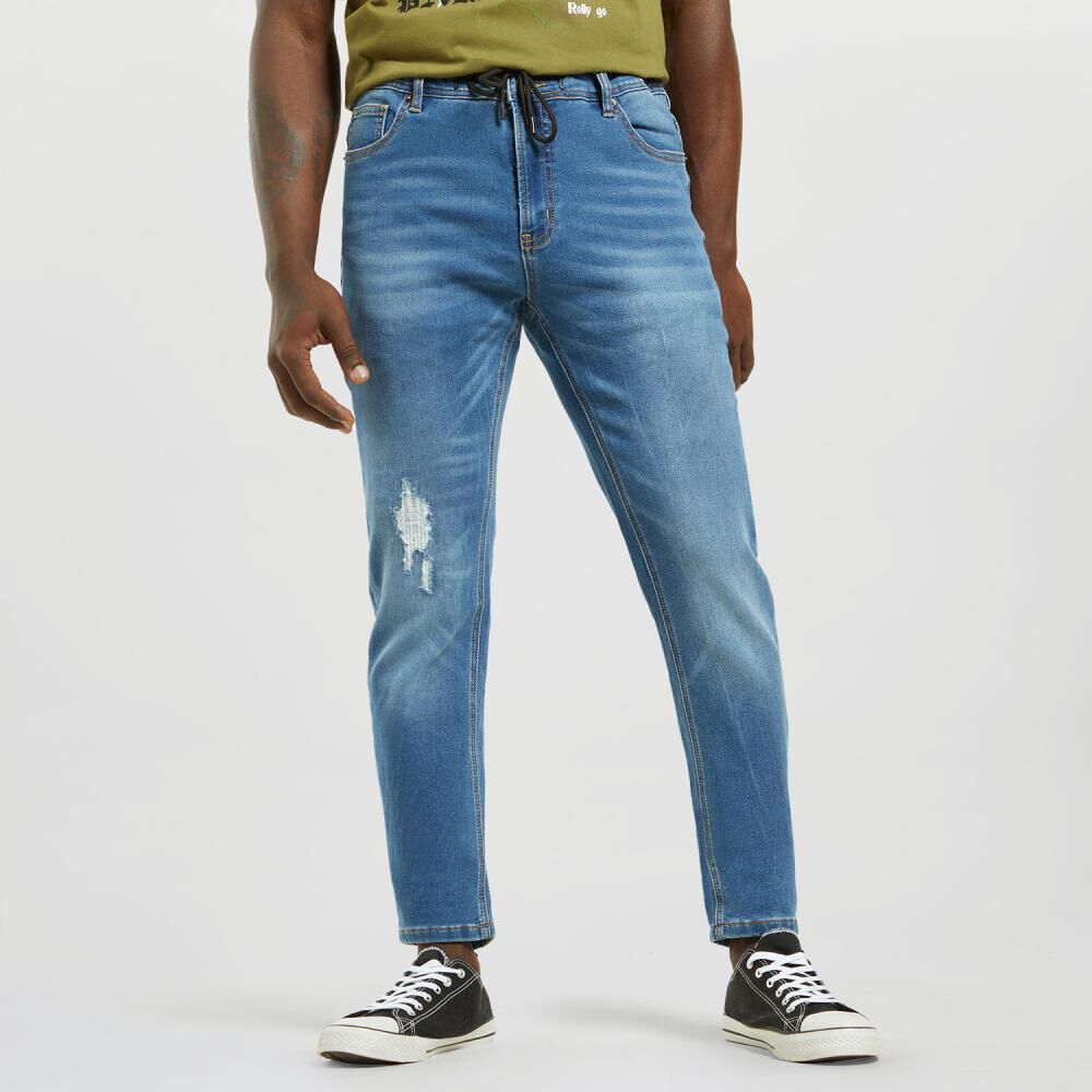 Jeans Rotura Tiro Medio Skinny Hombre Rolly Go image number 0.0