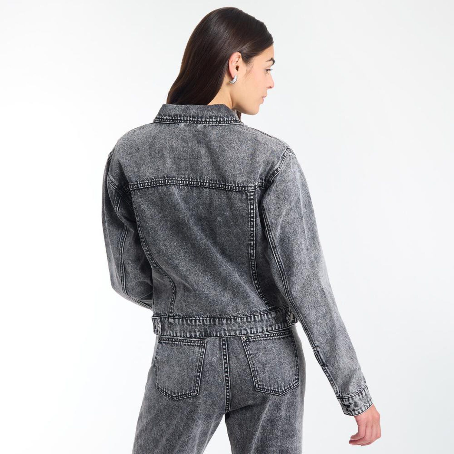 Chaqueta Denim Cuello Solapa Mujer Roly Go image number 3.0