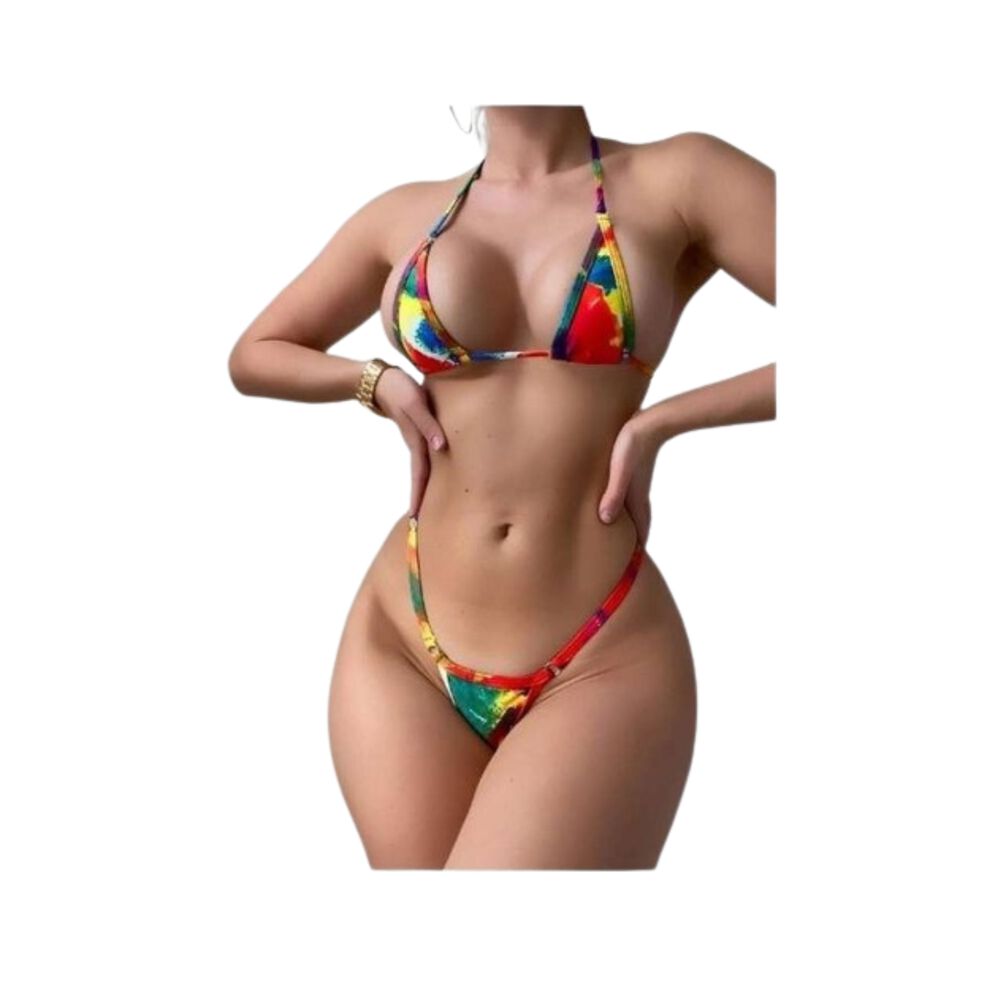Traje Ba&ntilde;o Bikini Micro Tri&aacute;ngulo Con Estampado Muy Sexi image number 10.0