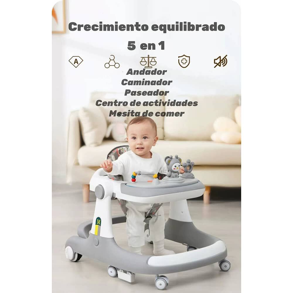 Andador Caminador 5 En 1 Con Apoya Pies Lubabycas Rojo image number 1.0