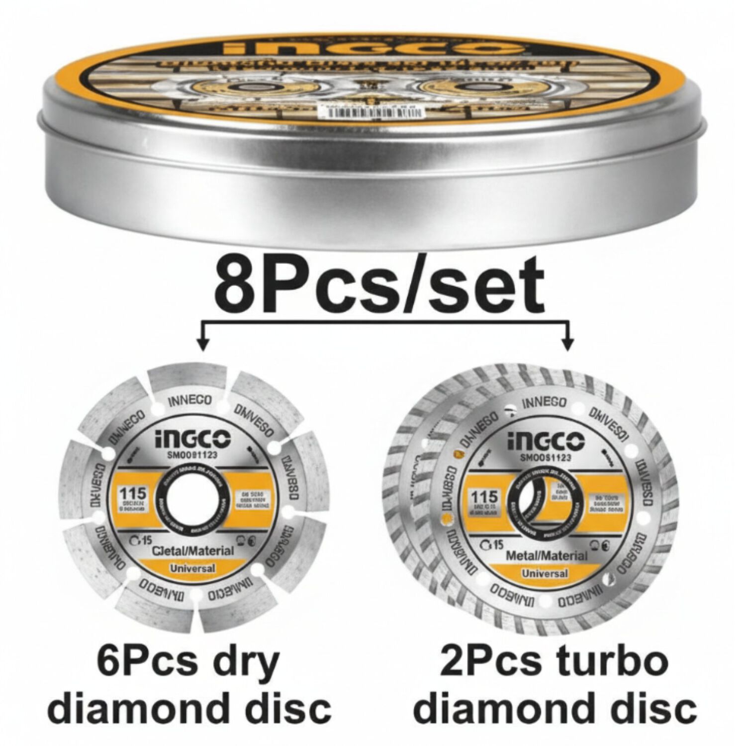 Disco Diamantado 8pcs 115mm 4 1/2 Ingco image number 2.0