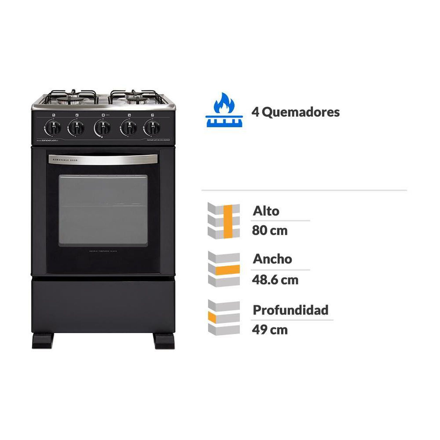 Cocina Sindelen CH-5050NG Nova Vita / 4 Quemadores image number 1.0