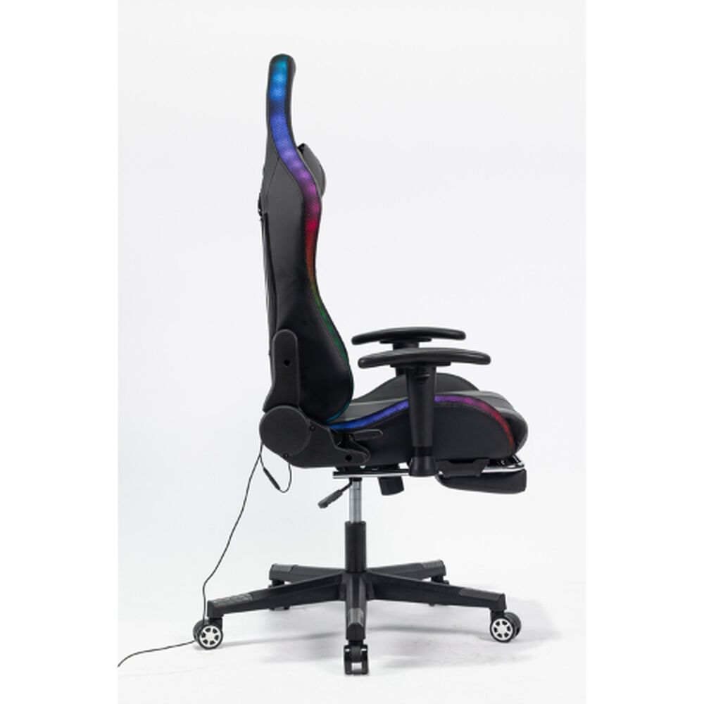 Silla Gamer Luz Rgb Soporte Lumbar Reclinable Reposapi&eacute;s image number 4.0
