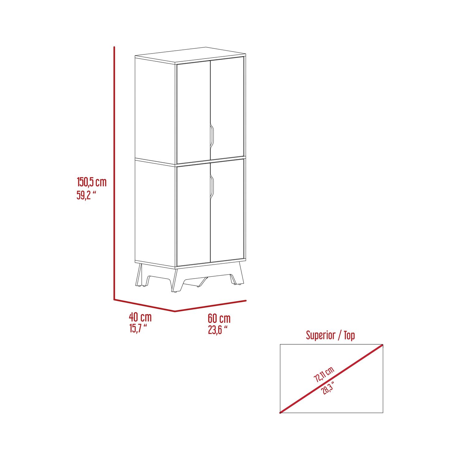 Mueble Alacena 4 Puertas Fm-001b Blanco image number 8.0