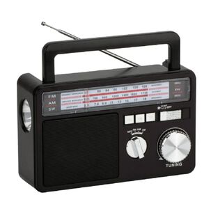 Radio Portatil Panel Solar Led Usb Sw Am Fm Negro