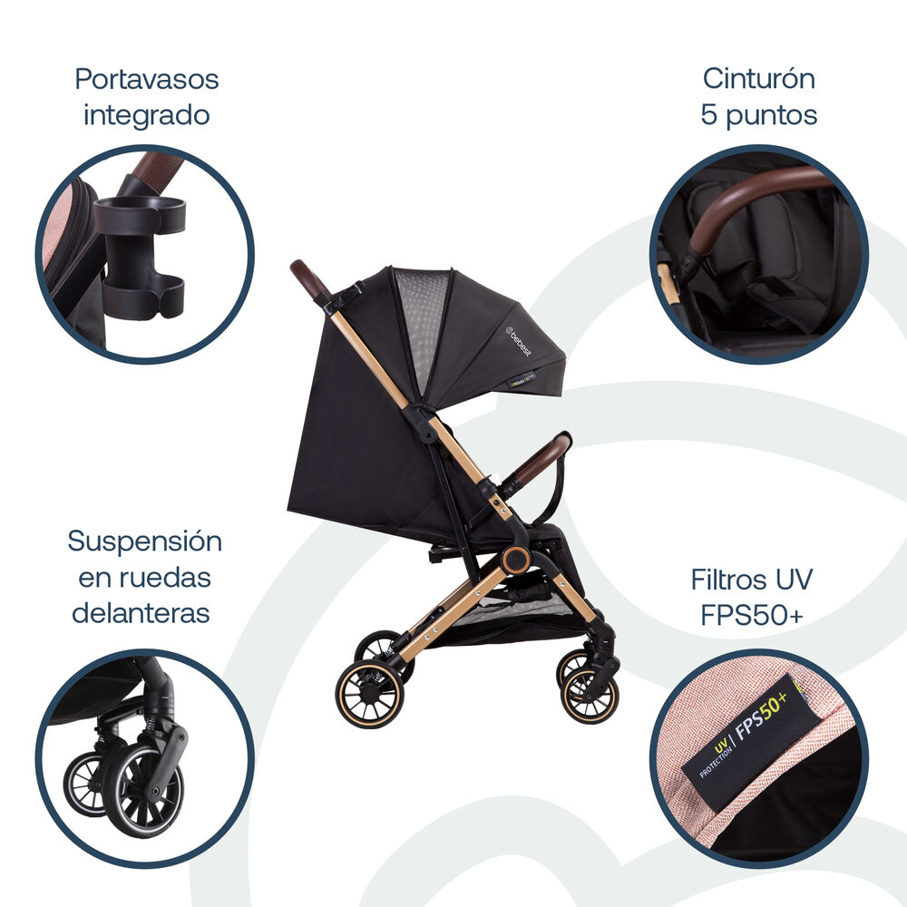 Coche Maleta Ultracompacto Paseo Micro Sx Negro Bebesit image number 6.0