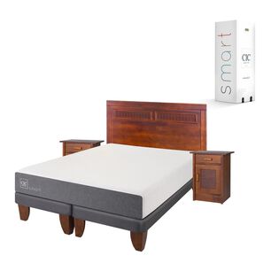 Cama Europea Cic Smart / 2 Plazas / Base Dividida + Set De Maderas
