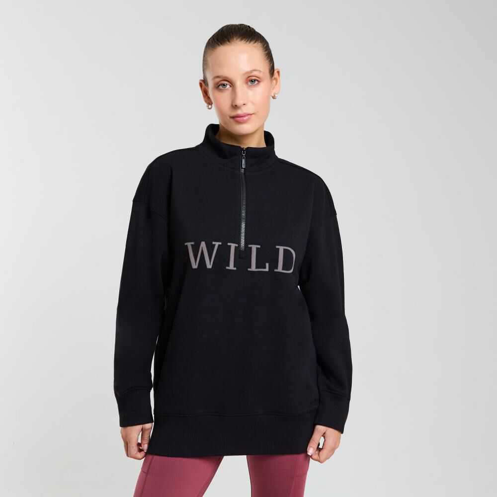 Polerón Deportivo Cuello Alto Medio Cierre Mujer Wetland image number 0.0