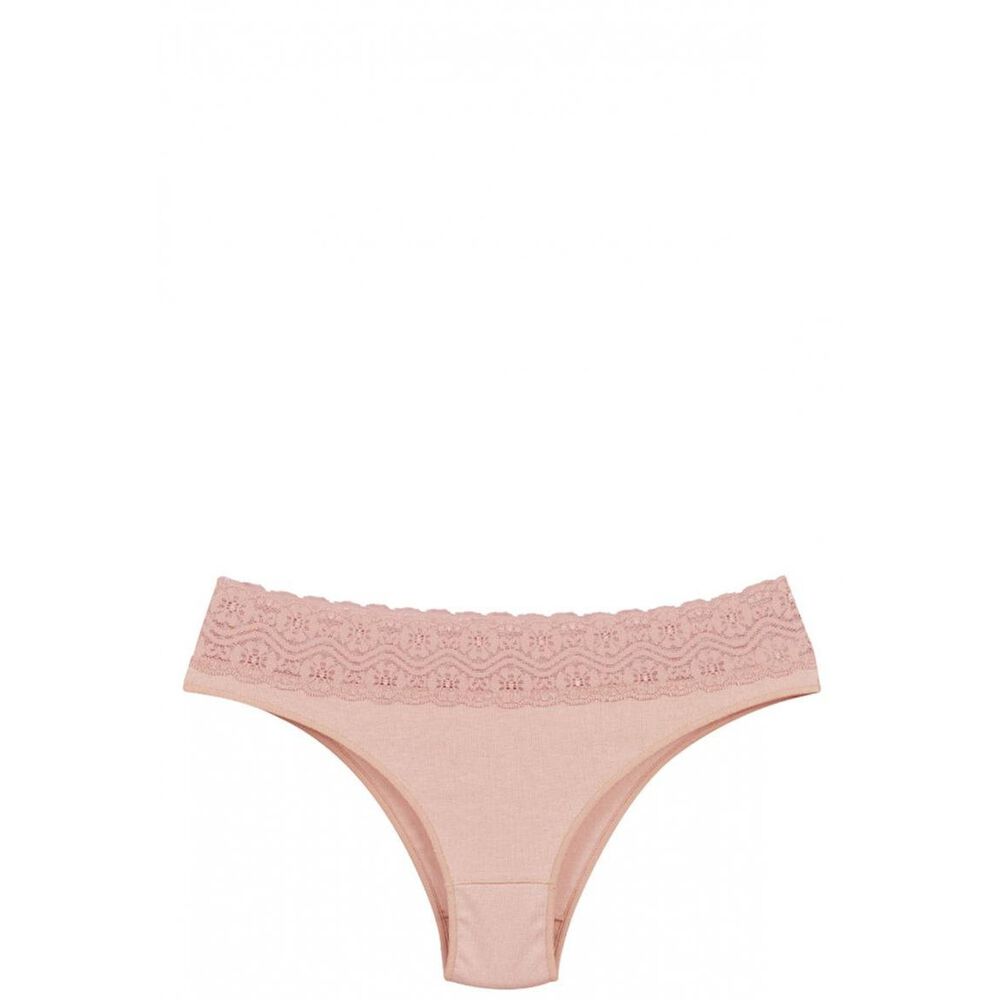 Bikini Algod&oacute;n Con Encaje Palo De Rosa 2rios image number 1.0