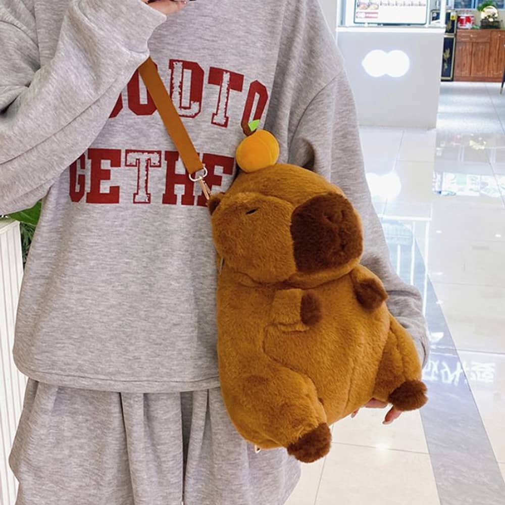 Mochila De Felpa Capibara Kawaii Para Ni&ntilde;os Unisex image number 6.0