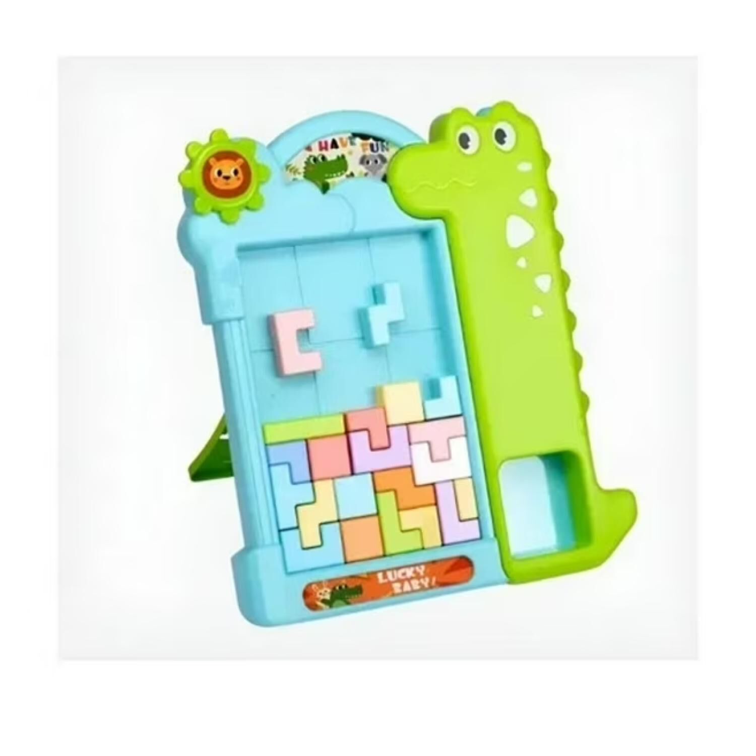 Juguete Compecabezas Tetris Dinosaurio Verde Infantil image number 0.0