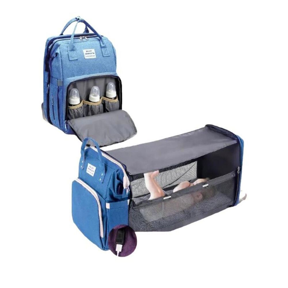 Mochila Maternal 3 En 1 Con Cunita Lubabycas Azul image number 7.0