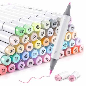 Ohuhu 48 Marcadores Alcohol Pastel Sweetness Pincel & Fina