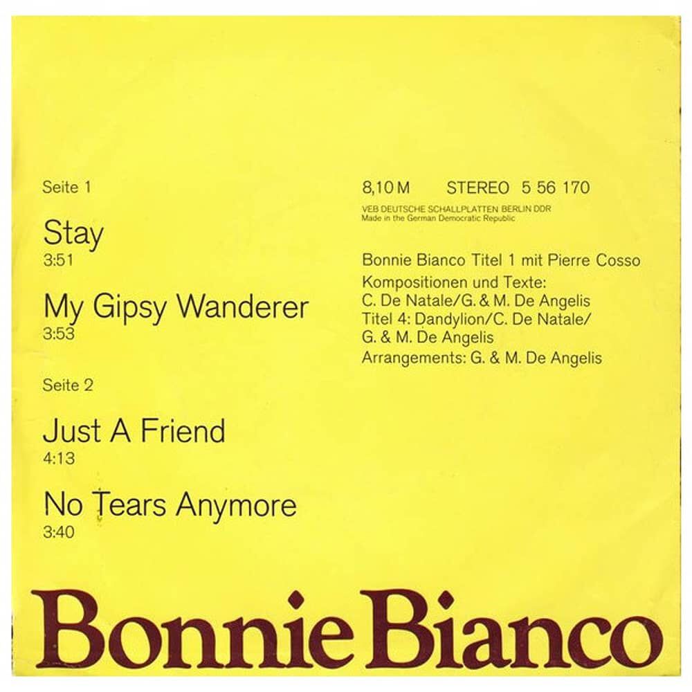 Bonnie Bianco - Stay (ep) | 7" Single Usado image number 1.0