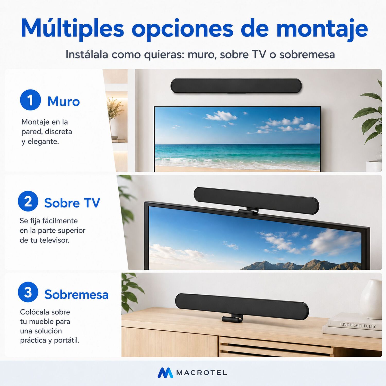 Antena Tv Digital Flat Full Hd De Alta Recepci&oacute;n Uhf /vhf image number 6.0