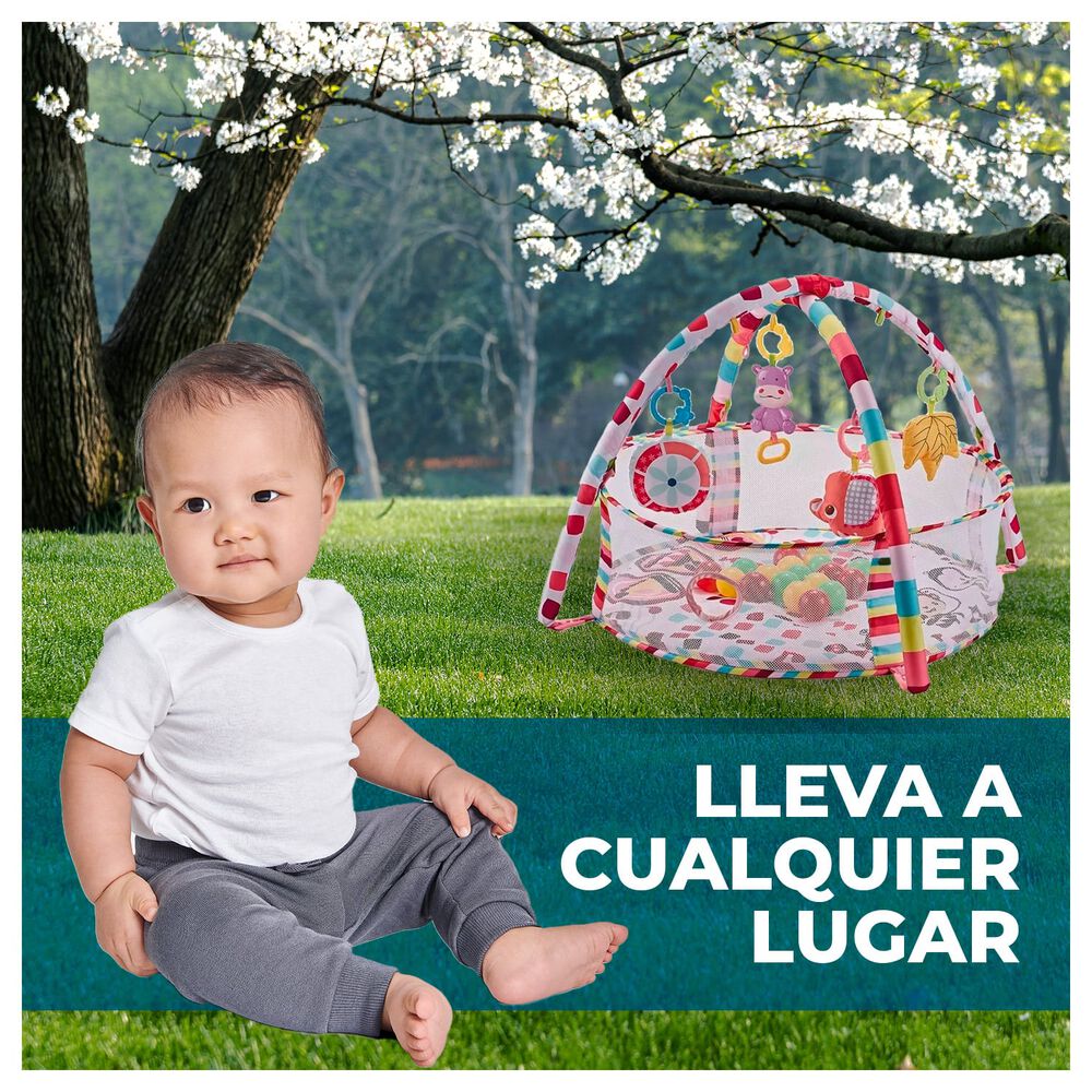 Gimnasio Bebe 3 En 1 Alfombra + Piscina Pelotas Rosado image number 3.0
