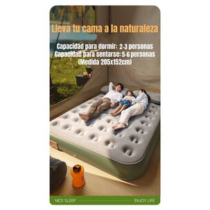 Colch&oacute;n Cama Inflable El&eacute;ctrico Con Coj&iacute;n Bolso 1 Plaza