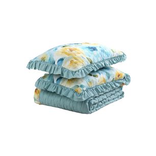 Quilt Andes Ruffles Aqua King