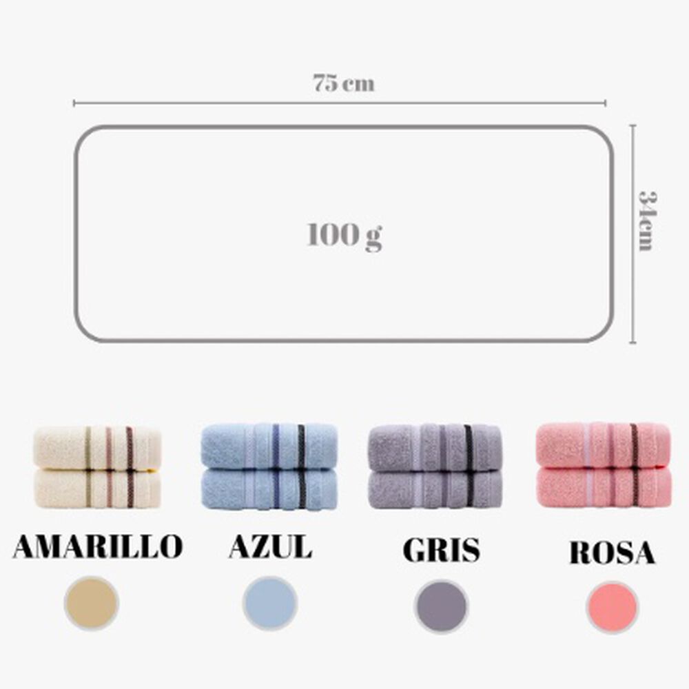 Pack 6 Toallas De Mano Algodon image number 3.0