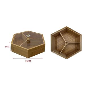 Caja Organizadora Snack Bamb&uacute; Hexagonal Con Tapa Divisor