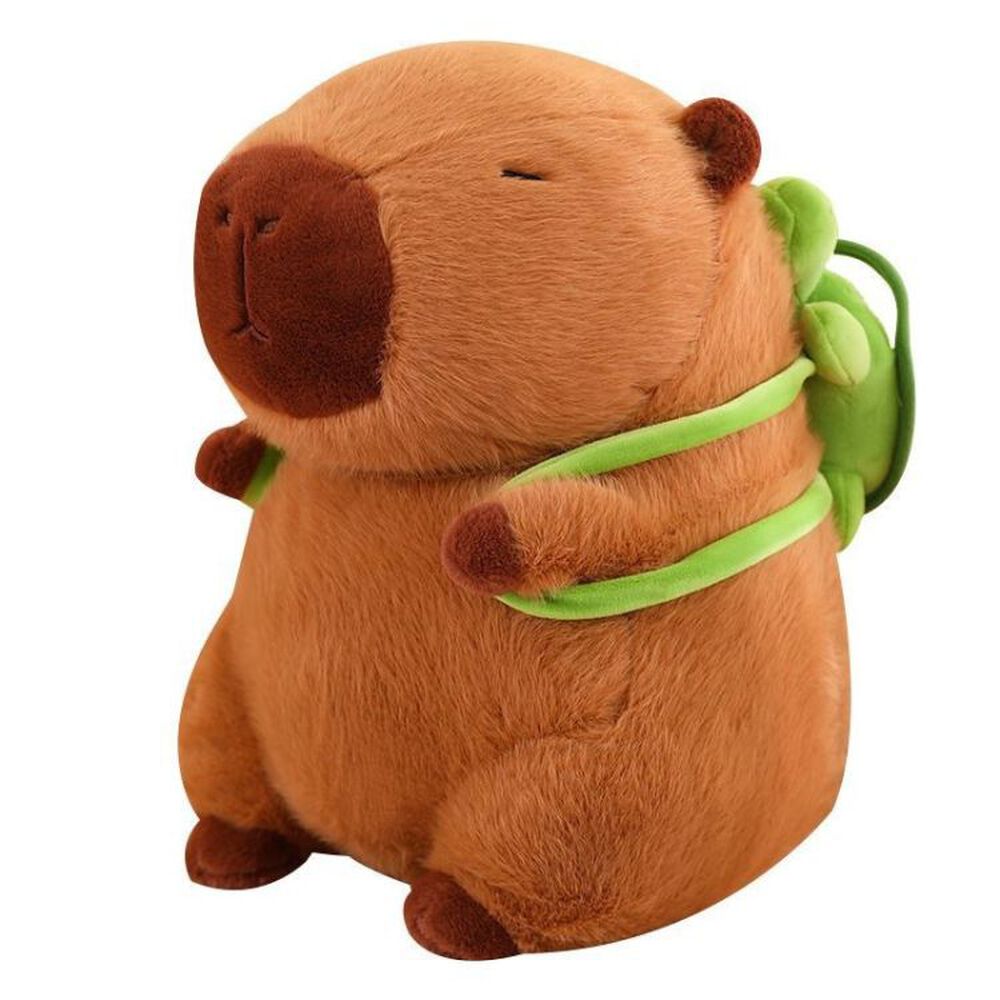 Peluche De Capibara Kawaii Carpincho Mochila Tortuga 30cm image number 0.0
