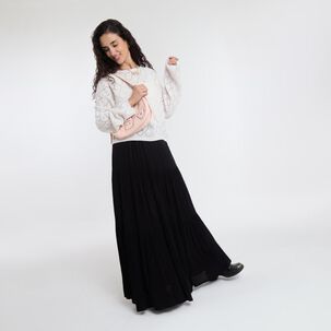 Sweater Crop Manga Larga Cuello Redondo Mujer Freedom