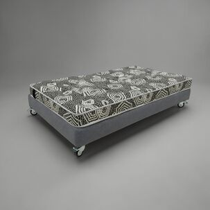 Cama 1 Plaza Box 13 Cm L180 Cm + Colchon Modelo Ideal - Rueda Logo (gris)