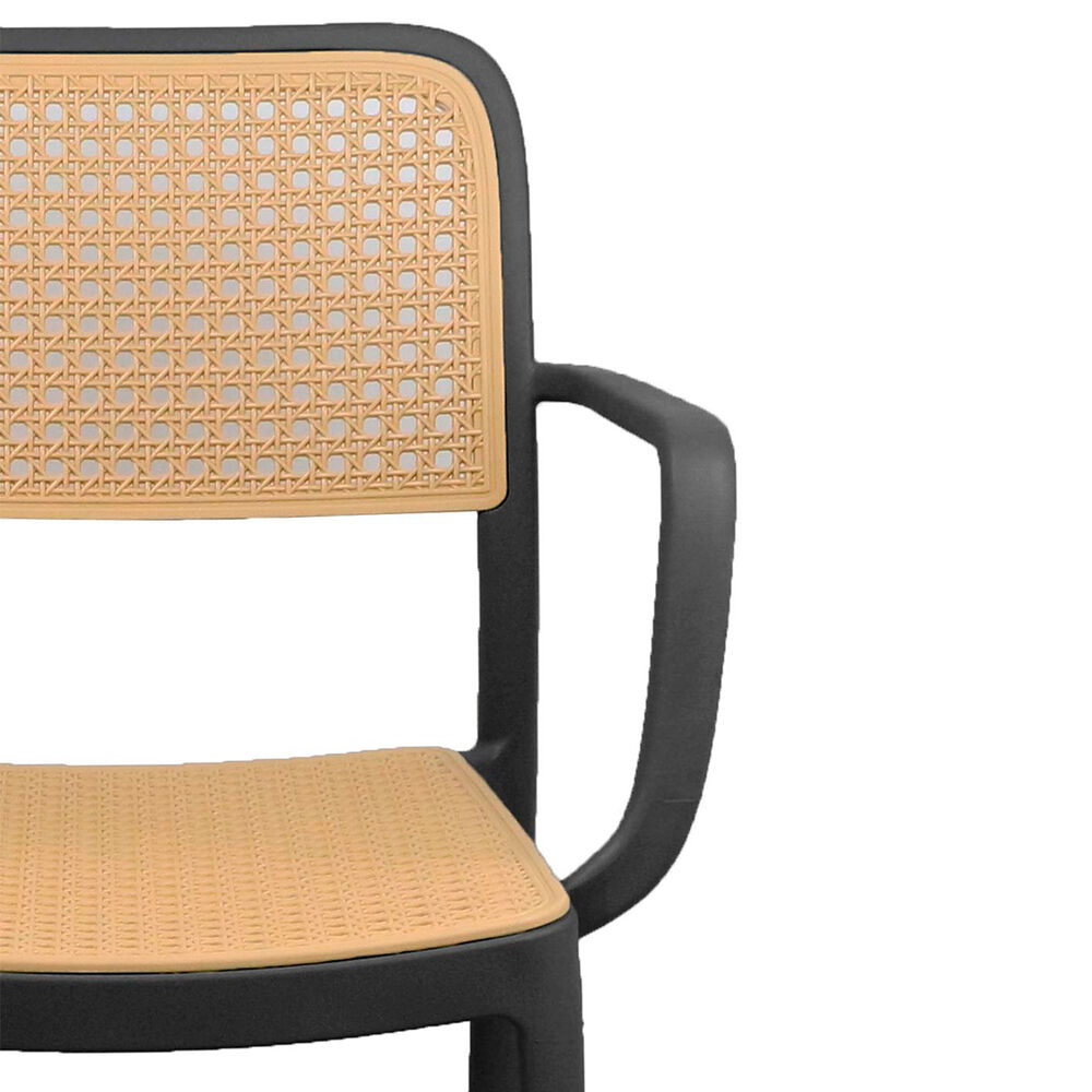 Set 4 Sillas Terraza Plástica Cairo Con Apoyabrazos Negra image number 3.0