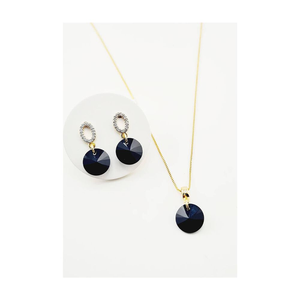 Conjunto Madrid Gold Cristales Genuinos Jet image number 1.0