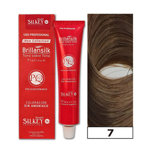 Brillansilk - Tintura Tono Sobre Tono Sin Amon&iacute;aco Silkey 60g + Oxidante - 7 Rubio Medio Natural
