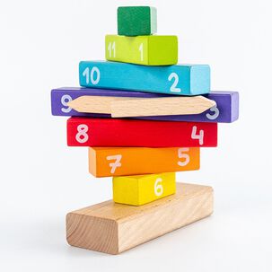 Puzzle De Madera Reloj Bloques Apilable Didáctico Montessori
