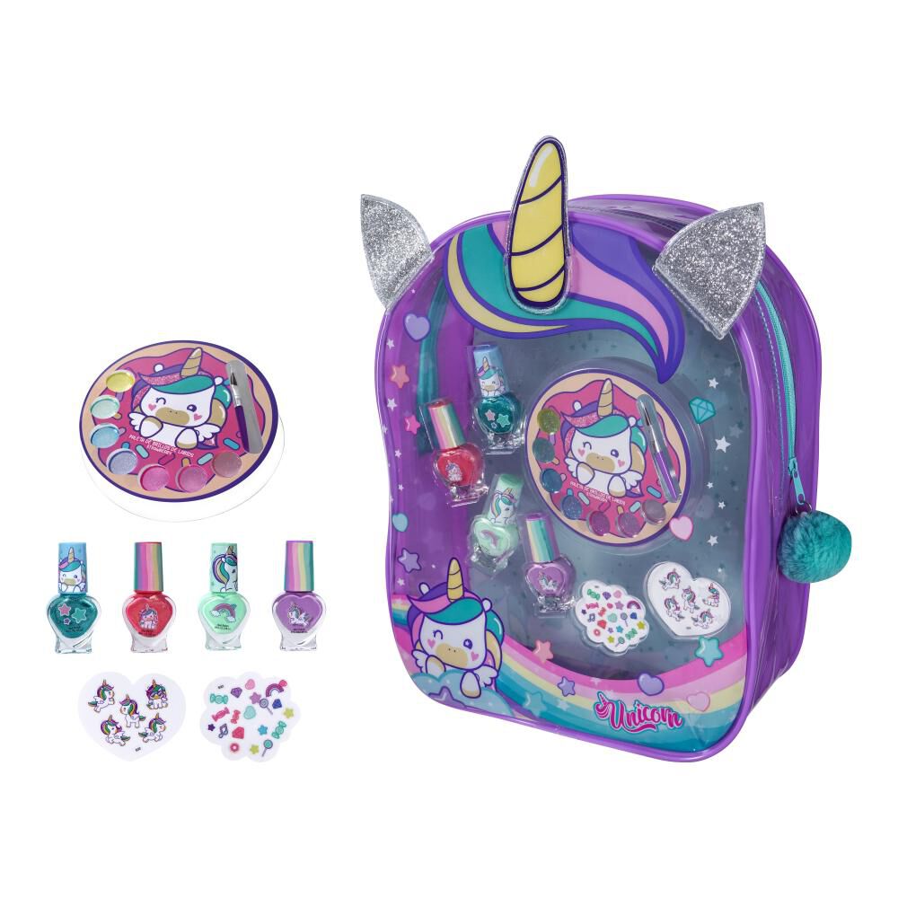 Set De Maquillaje Gelatti + 4 Esmaltes + Gloss + Sticker + Mochila Unicornio image number 0.0