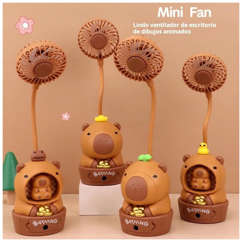 Mini Ventilador Y Lampara De Escritorio Usb Capibara image number 3.0