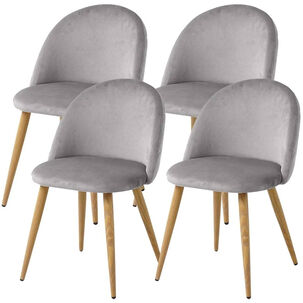 Pack 4 Silla Terciopelo Vintage Gris